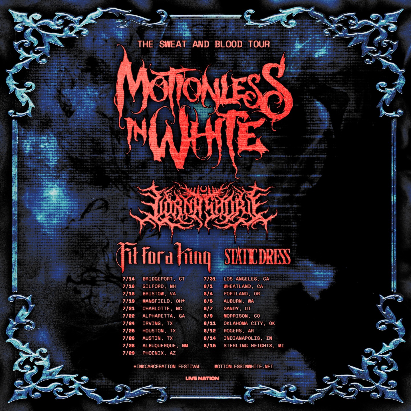 Static Dress The Sweat and Blood Tour Poster 2026